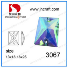 Rectángulo de cristal de Dongzhou Coser en granos, coser en piedras, coser en Strass (DZ-3067)